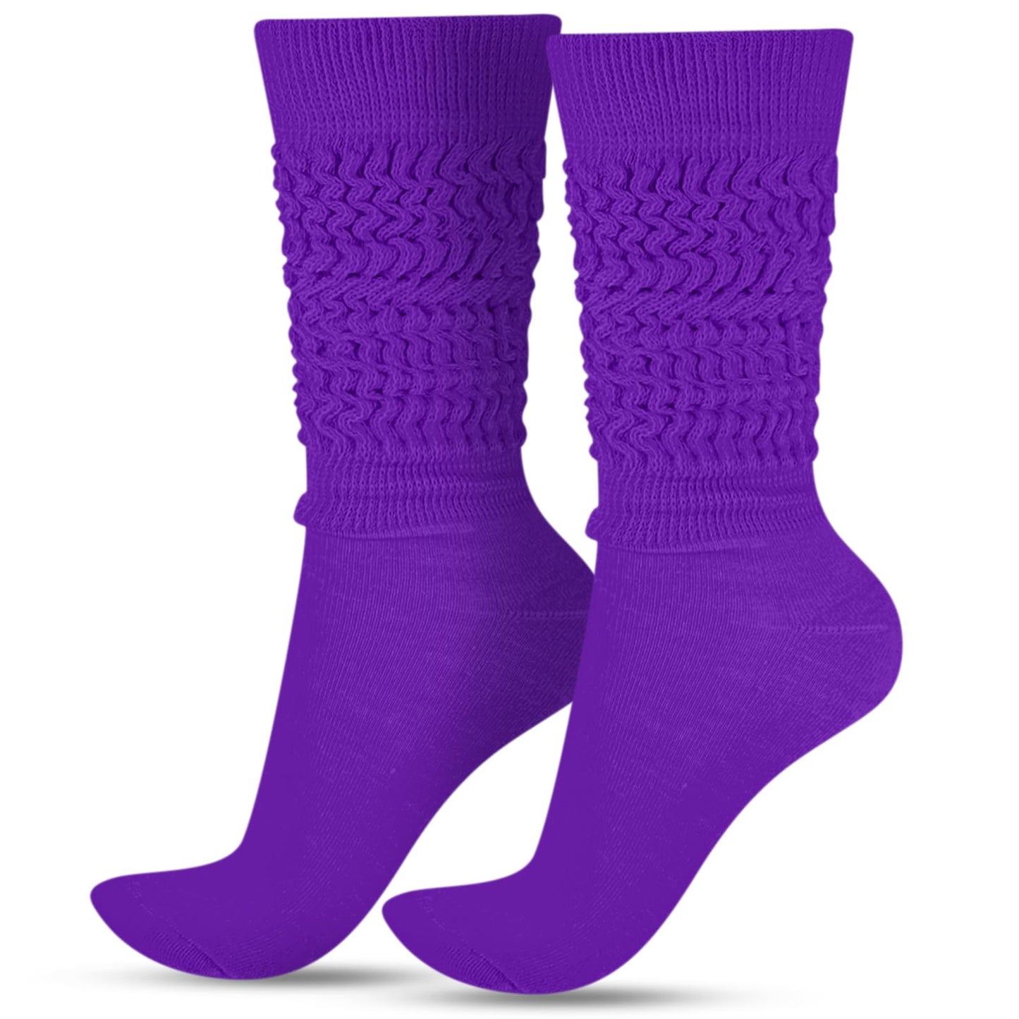 Geyoga Neon Slouch Socks,80s 90s Neon Women's Leg Warmers Extra Long Slouch Socks Soft Scrunch Knee High for Party