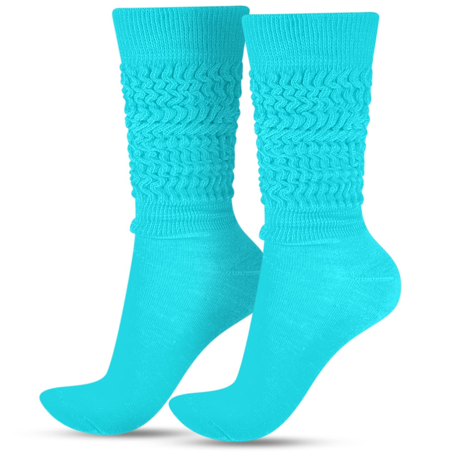 Geyoga Neon Slouch Socks,80s 90s Neon Women's Leg Warmers Extra Long Slouch Socks Soft Scrunch Knee High for Party