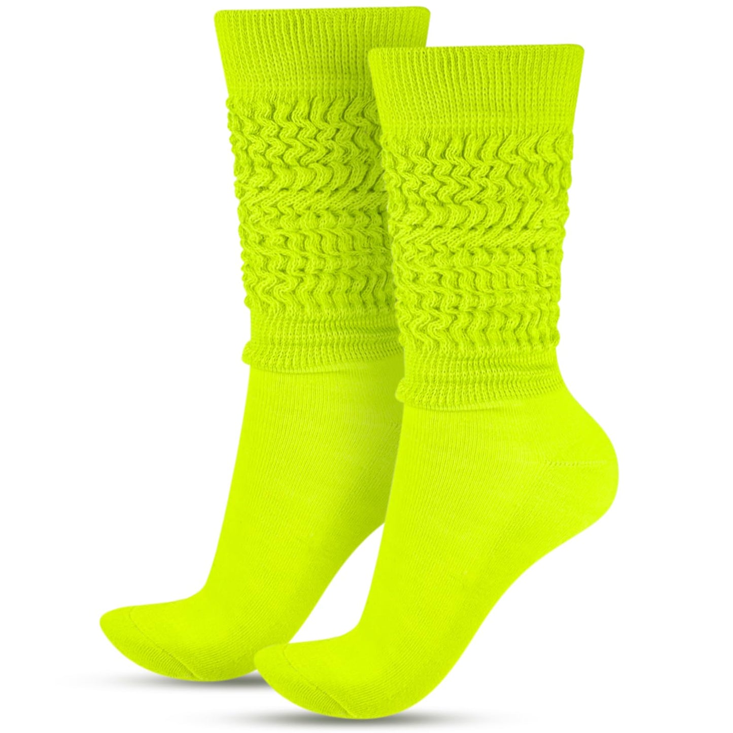 Geyoga Neon Slouch Socks,80s 90s Neon Women's Leg Warmers Extra Long Slouch Socks Soft Scrunch Knee High for Party
