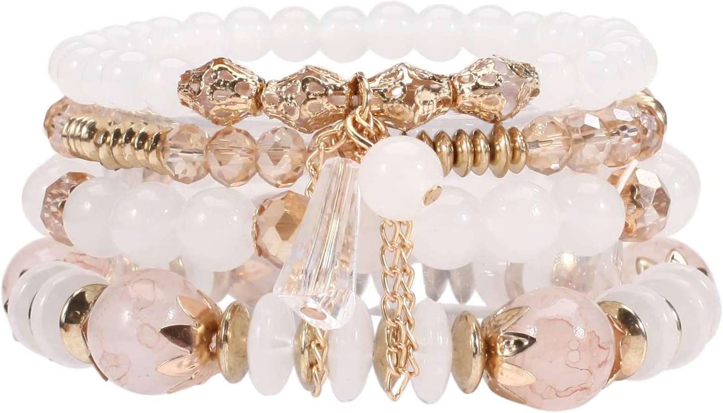 Bracelets Bohe Multilayer Chain Tassel Stackable Charm Stretch Statement Bracelet Set