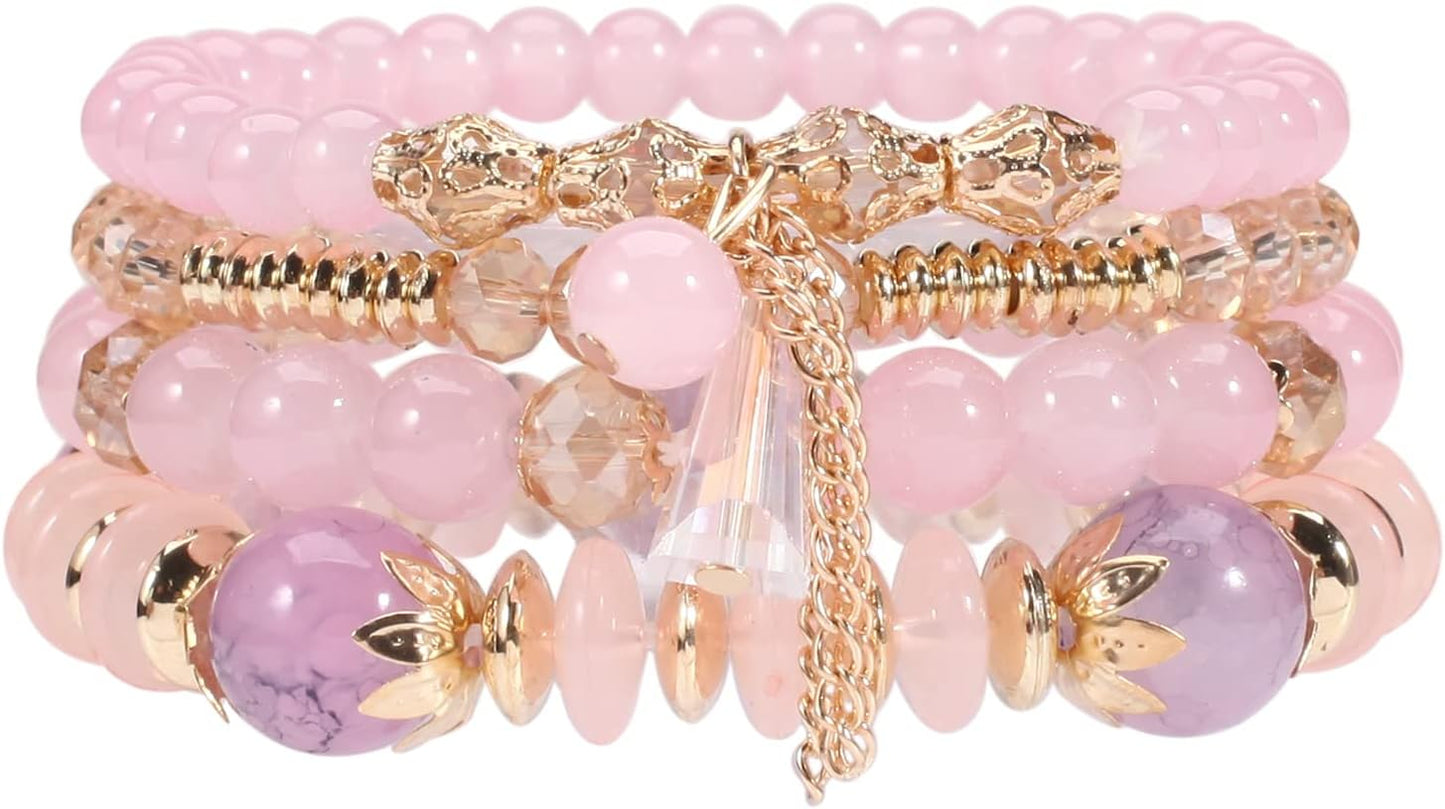 Bracelets Bohe Multilayer Chain Tassel Stackable Charm Stretch Statement Bracelet Set
