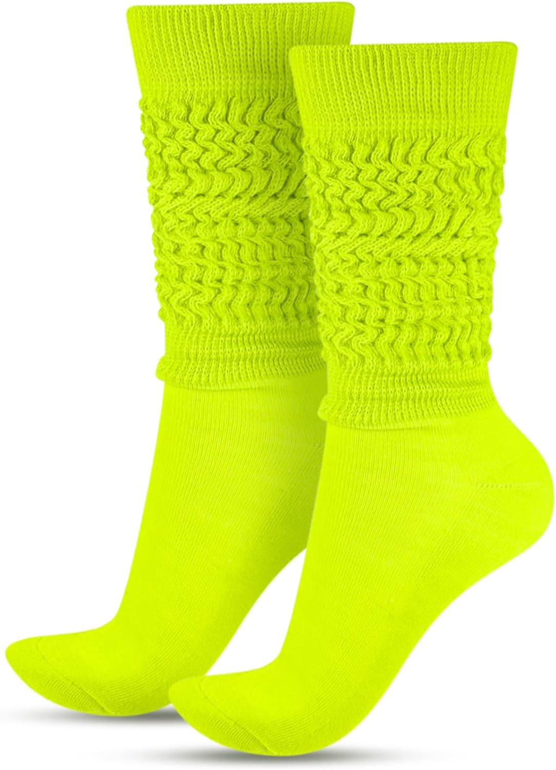 Geyoga Neon Slouch Socks,80s 90s Neon Women's Leg Warmers Extra Long Slouch Socks Soft Scrunch Knee High for Party