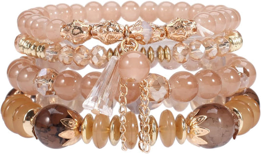 Bracelets Bohe Multilayer Chain Tassel Stackable Charm Stretch Statement Bracelet Set